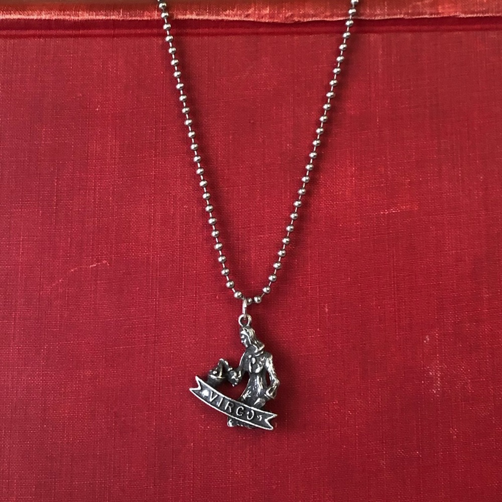 Vintage NOS Virgo Zodiac Necklace Stainless 24”